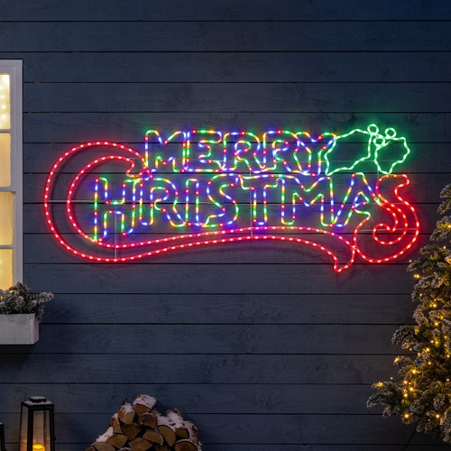 Merry christmas sign rope - merry,