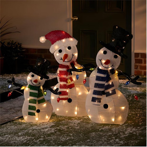 Outdoor snowman family - outdoor,