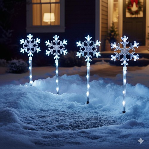 Snowflake path lights set - path,
